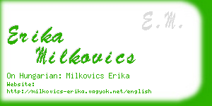 erika milkovics business card